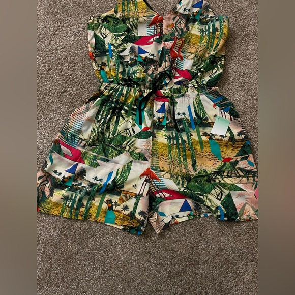 Nicole Multicolor Tropical Shorts Romper - Picture 3 of 4